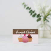 カップケーキベーカリースイートトリートビジネスカード 名刺 (スタンド正面)