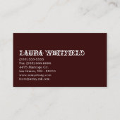 カップケーキベーカリースイートトリートビジネスカード 名刺 (裏面)