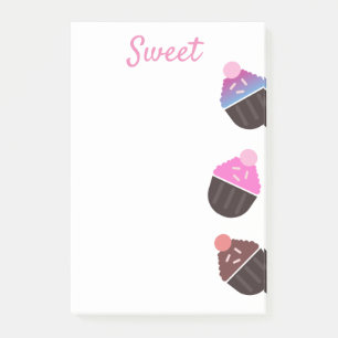 カップケーキベーカリースウィートつや消しポストイットノート ポストイット