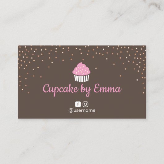 カップケーキベーカリーチョコレートスイートソーシャルメディア 名刺 (正面)