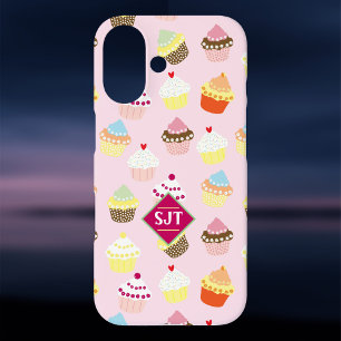 カップケーキベーカリーテーマデザイン。 iPhone 16ケース