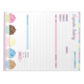 カップケーキベーカリーテーマ注文型枠請求書メモ帳 ノートパッド (正面)