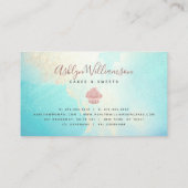 カップケーキベーカリーバラ金ゴールドグリッタードリップスウォーターカラー 名刺 (裏面)