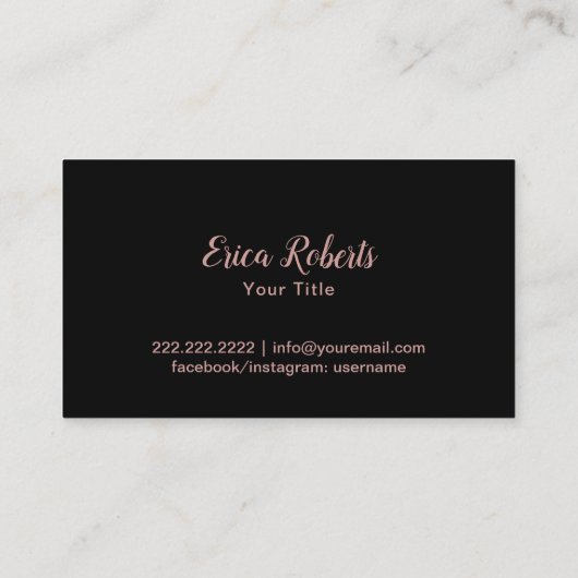 カップケーキベーカリーバラ金ゴールドグリッターブラックストライプズ 名刺 (裏面)