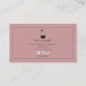 カップケーキベーカリーバラ金ゴールド モダン 名刺 (裏面)