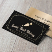 カップケーキベーカリーパティシシェフジオメトリック金ゴールドケーキ 名刺