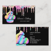 カップケーキベーカリーパティシシェフホログラフィックビジネスCa 名刺 (正面/裏面)