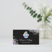 カップケーキベーカリーパティシシェフホログラフィックビジネスCa 名刺 (スタンド正面)