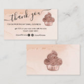 カップケーキベーカリーパティシシェフ赤面ピンク 名刺 (正面/裏面)