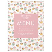 カップケーキベーカリービジネスメニュー クリップボード (裏面)