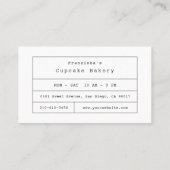 カップケーキベーカリーピンクベーカリー名刺 名刺 (裏面)