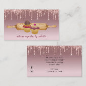 カップケーキベーカリーベイカーバラ金ゴールドグリッタードリップ 名刺 (正面/裏面)