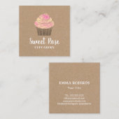 カップケーキベーカリーペストリーカップカリー素朴クラフト スクエア名刺 (正面/裏面)