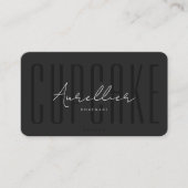 カップケーキベーカリーペストリーカテラーダークグレーモダン 名刺 (正面)