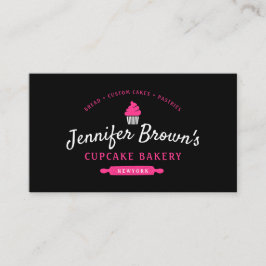 カップケーキベーカリーペストリーケーキデコレーションブラック 名刺