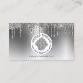 カップケーキベーカリーペストリーシェフグリッタードリップスシルバー 名刺 (正面)