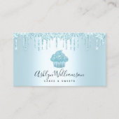 カップケーキベーカリーペストリーシェフグリッタードリップスターコイズ 名刺 (正面)