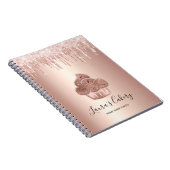 カップケーキベーカリーペストリーシェフグリッタードリップスバラ金ゴールド ノートブック (右側)