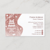 カップケーキベーカリーペストリーシェフグリッタードリップスバラ金ゴールド 名刺 (裏面)