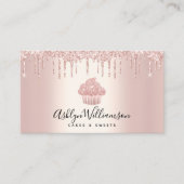 カップケーキベーカリーペストリーシェフグリッタードリップスバラ金ゴールド 名刺 (正面)