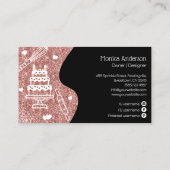 カップケーキベーカリーペストリーシェフグリッタードリップスバラ金ゴールド 名刺 (裏面)