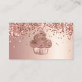 カップケーキベーカリーペストリーシェフグリッタードリップスバラ金ゴールド 名刺 (裏面)
