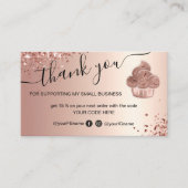 カップケーキベーカリーペストリーシェフグリッタードリップスバラ金ゴールド 名刺 (正面)