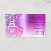 カップケーキベーカリーペストリーシェフグリッタードリップスパープル 名刺 (裏面)