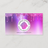 カップケーキベーカリーペストリーシェフグリッタードリップスパープル 名刺 (正面)