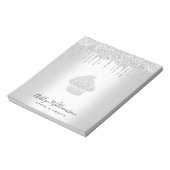 カップケーキベーカリーペストリーシェフシルバーグリッタードリップ ノートパッド (回転)