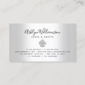 カップケーキベーカリーペストリーシェフシルバーグリッタードリップ 名刺 (裏面)