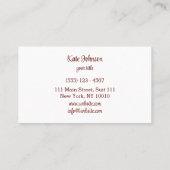 カップケーキベーカリーペストリーシェフスノーフレーク 名刺 (裏面)