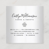 カップケーキベーカリーペストリーシェフスライバーグリッタードリップ スクエア名刺 (裏面)