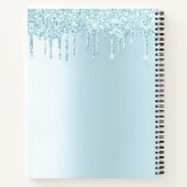 カップケーキベーカリーペストリーシェフターコイズグリッタードリップ ノートブック (裏面)