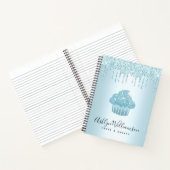 カップケーキベーカリーペストリーシェフターコイズグリッタードリップ ノートブック (内部)