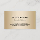 カップケーキベーカリーペストリーシェフネイビーブルー金ゴールドケーキ 名刺 (裏面)