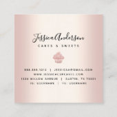 カップケーキベーカリーペストリーシェフバラ金ゴールドグリッタードリップ スクエア名刺 (裏面)