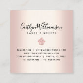 カップケーキベーカリーペストリーシェフバラ金ゴールドグリッタードリップ スクエア名刺 (裏面)