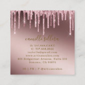 カップケーキベーカリーペストリーシェフバラ金ゴールドグリッタードリップ スクエア名刺 (裏面)