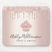 カップケーキベーカリーペストリーシェフバラ金ゴールドグリッタードリップ マウスパッド (正面)