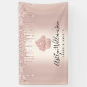 カップケーキベーカリーペストリーシェフバラ金ゴールドグリッタードリップ 横断幕 (縦)