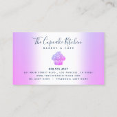 カップケーキベーカリーペストリーシェフパープルグリッタードリップ ロイヤリティカード (裏面)