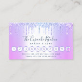 カップケーキベーカリーペストリーシェフパープルグリッタードリップ ロイヤリティカード (正面)