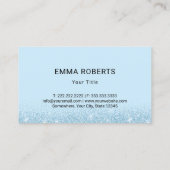 カップケーキベーカリーペストリーシェフブルーエレガントグリッター 名刺 (裏面)