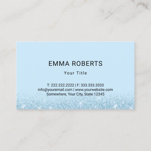 カップケーキベーカリーペストリーシェフブルーエレガントグリッター 名刺 (裏面)