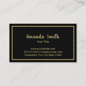 カップケーキベーカリーペストリーシェフモダン金ゴールドグリッター 名刺 (裏面)