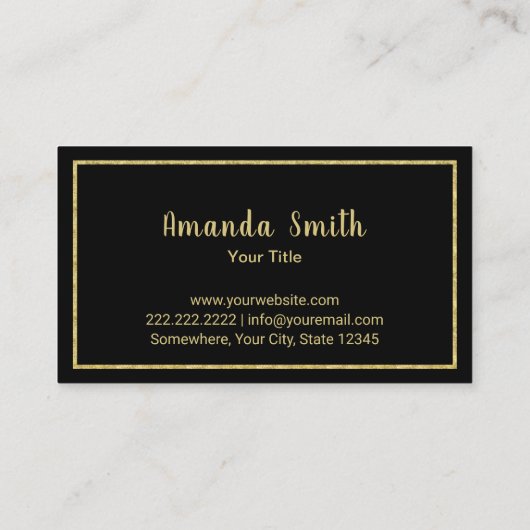 カップケーキベーカリーペストリーシェフモダン金ゴールドグリッター 名刺 (裏面)