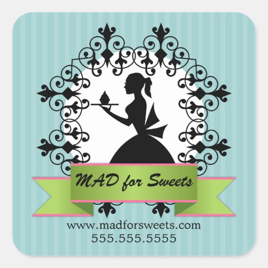 カップケーキベーカリーボックスシール スクエアシール (正面)