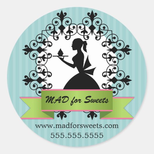 カップケーキベーカリーボックスシール ラウンドシール (正面)