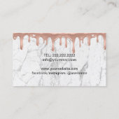 カップケーキベーカリーモダンバラ金ゴールドドリップホワイトマーブル 名刺 (裏面)
